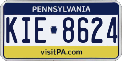 PA license plate KIE8624