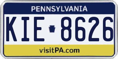 PA license plate KIE8626