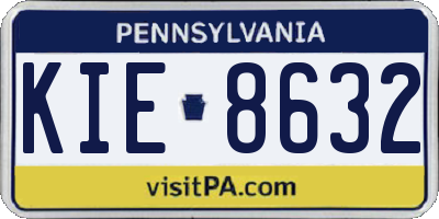 PA license plate KIE8632