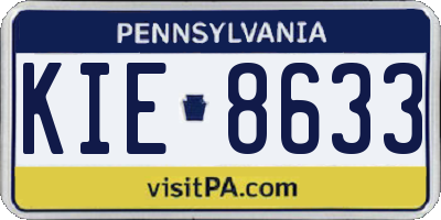 PA license plate KIE8633