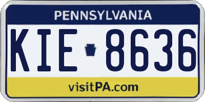 PA license plate KIE8636