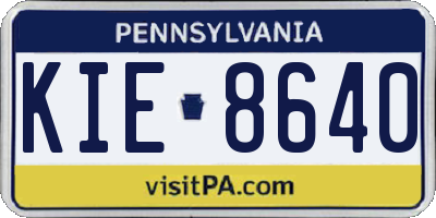 PA license plate KIE8640