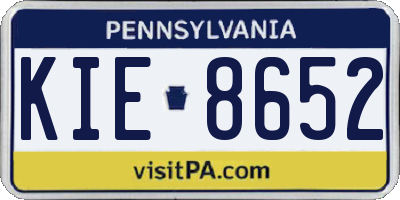 PA license plate KIE8652