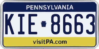 PA license plate KIE8663