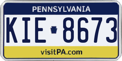 PA license plate KIE8673