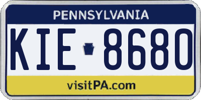 PA license plate KIE8680