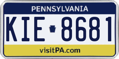 PA license plate KIE8681