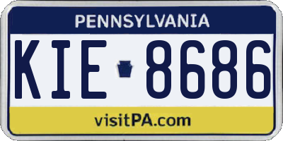 PA license plate KIE8686