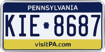 PA license plate KIE8687