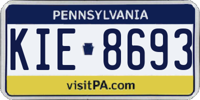 PA license plate KIE8693