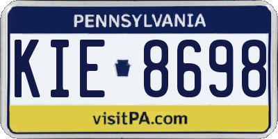 PA license plate KIE8698