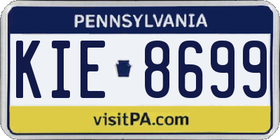 PA license plate KIE8699