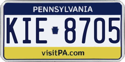 PA license plate KIE8705