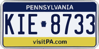 PA license plate KIE8733