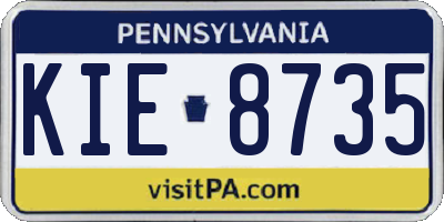 PA license plate KIE8735