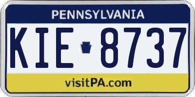 PA license plate KIE8737