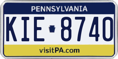 PA license plate KIE8740