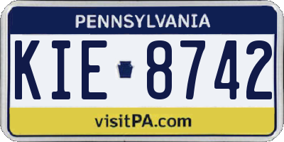 PA license plate KIE8742