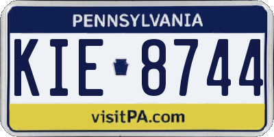 PA license plate KIE8744