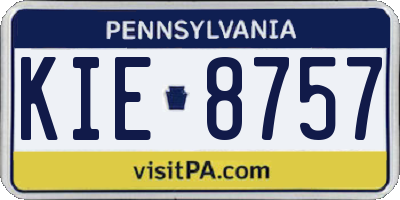 PA license plate KIE8757