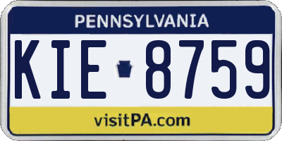 PA license plate KIE8759