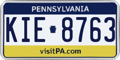 PA license plate KIE8763