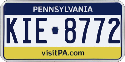PA license plate KIE8772