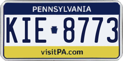 PA license plate KIE8773