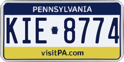 PA license plate KIE8774