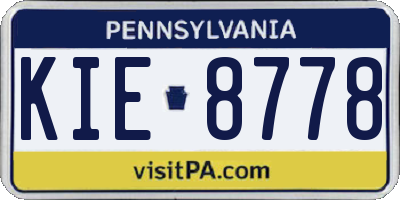 PA license plate KIE8778