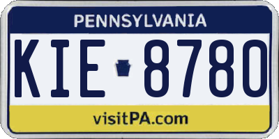 PA license plate KIE8780