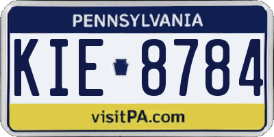 PA license plate KIE8784