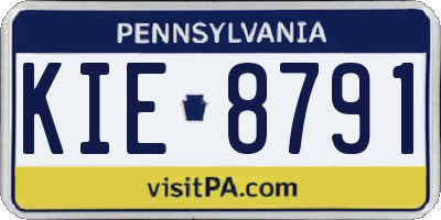 PA license plate KIE8791