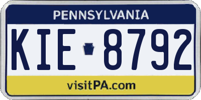 PA license plate KIE8792