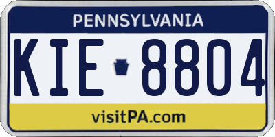 PA license plate KIE8804
