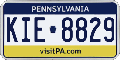 PA license plate KIE8829