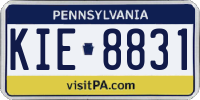 PA license plate KIE8831