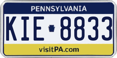 PA license plate KIE8833