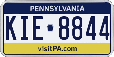 PA license plate KIE8844