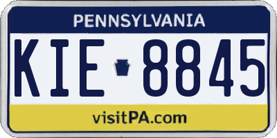 PA license plate KIE8845