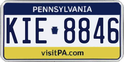 PA license plate KIE8846