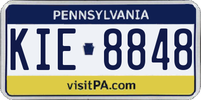 PA license plate KIE8848