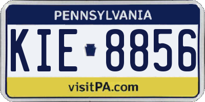 PA license plate KIE8856