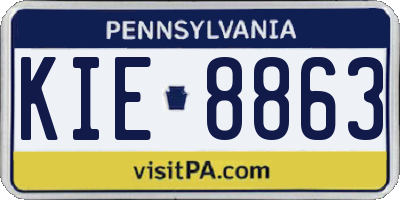 PA license plate KIE8863