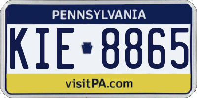 PA license plate KIE8865