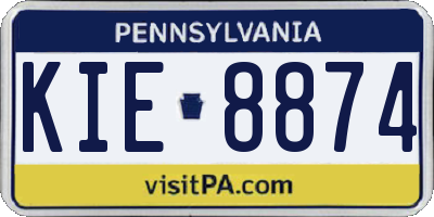 PA license plate KIE8874