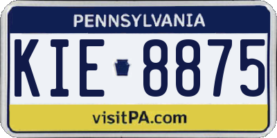 PA license plate KIE8875