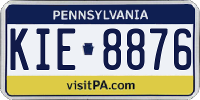PA license plate KIE8876