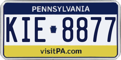 PA license plate KIE8877