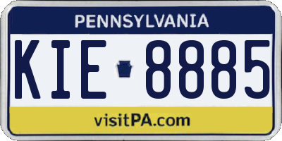 PA license plate KIE8885